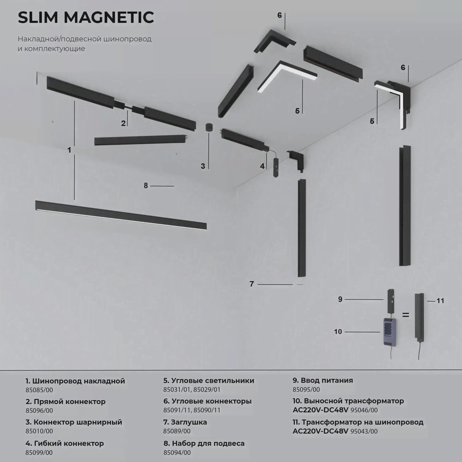 Трековый светодиодный светильник Elektrostandard Slim Magnetic 85002/01 a067374-3