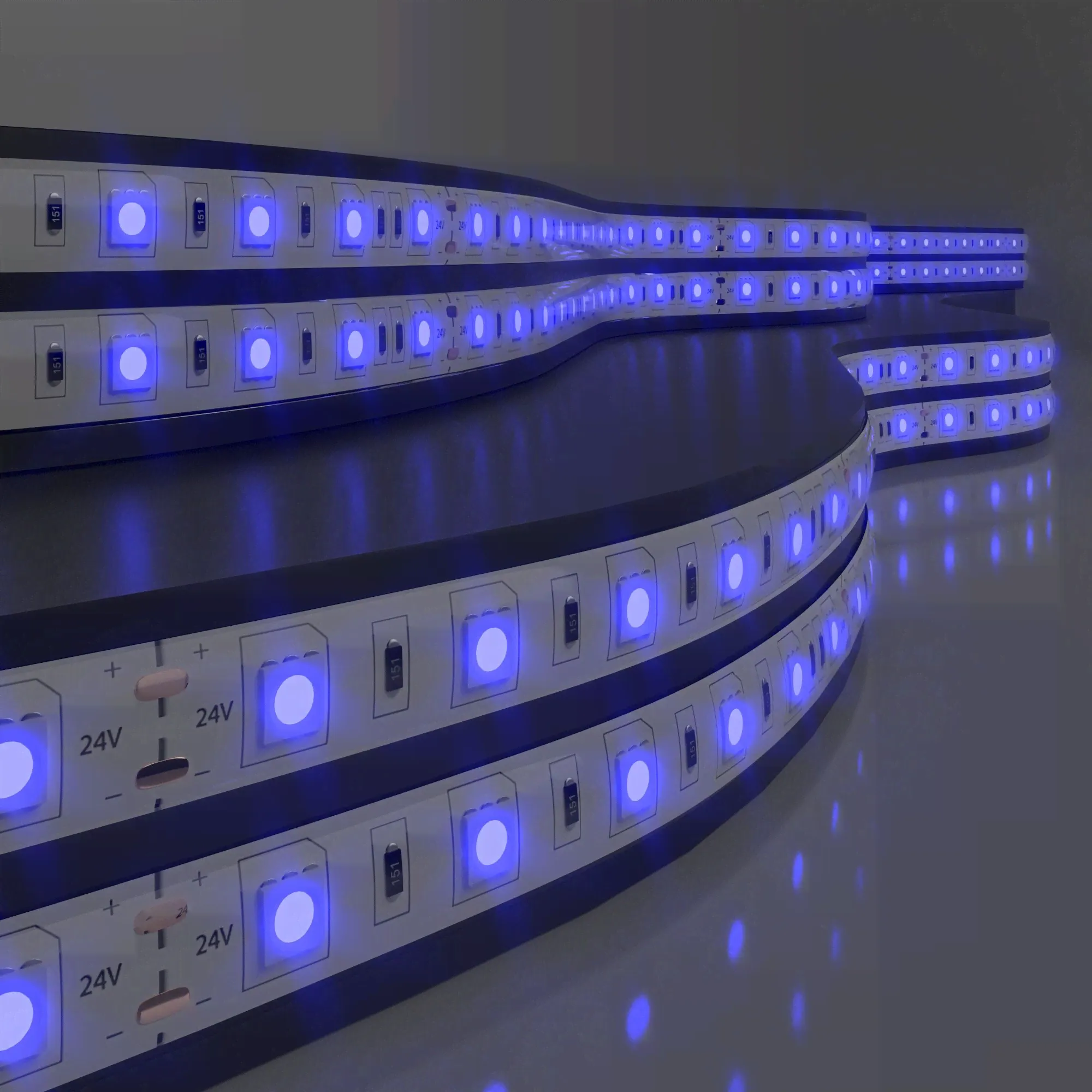 Лента светодиодная Elektrostandard 60Led 14,4W IP20 синий (5050 24V 60Led 14,4W IP20)-0